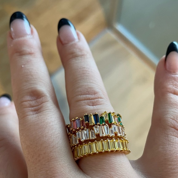 Gold plated rings with crystals - Picture 2 of 2